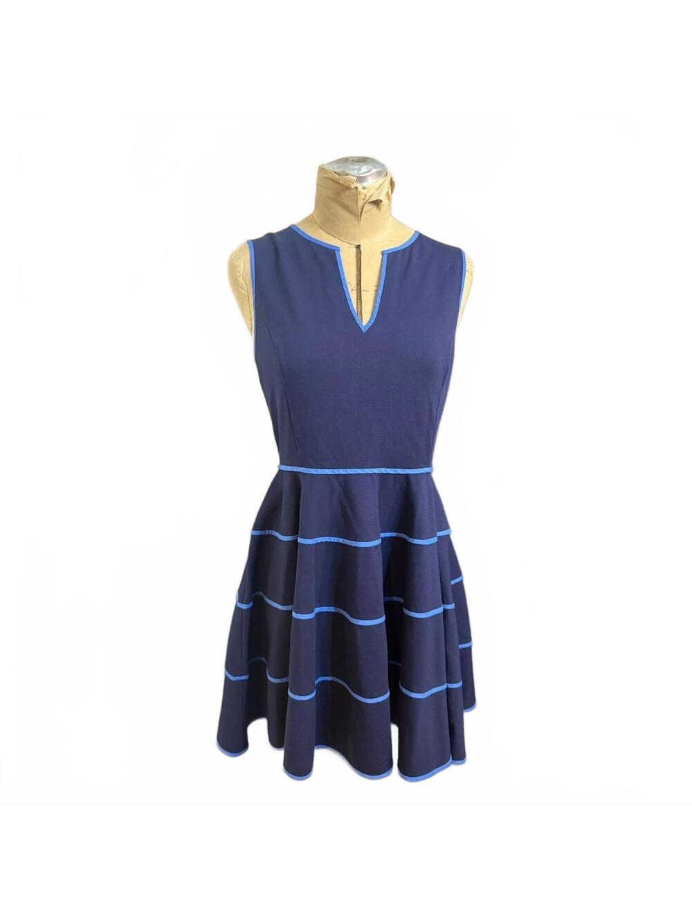 STS Sail to Sable Navy Blue Sleeveless Fit and Flare Dress